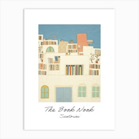 Santorini The Book Nook Pastel Colours 2 Poster Art Print