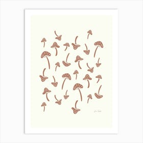 Brown Mushrooms Art Print