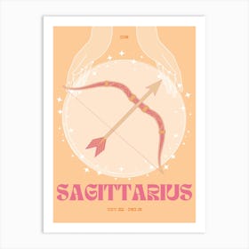 Orange Zodiac Sagittarius Art Print