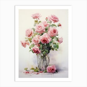 Elegant Essence: Rose Vase Wall Poster Art Print