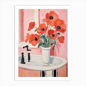 A Vase With Poppy, Flower Bouquet 4 Art Print