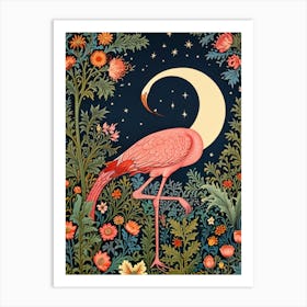 William Morris Pink Flamingo 1 Art Print