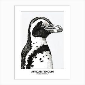 Penguin Staring Curiously Poster 3 Art Print