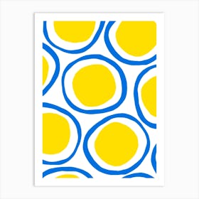 Yellow And Blue Circles 1 Art Print