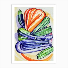 Leek Fauvist vegetable Art Print