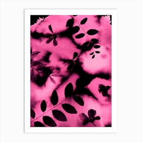 Black and Pink Leaf Dreams Art Print