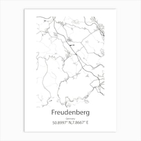 Freudenberg,Germany Minimalist Map Art Print