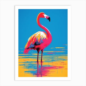 Andy Warhol Style Bird Greater Flamingo 3 Art Print