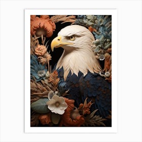 Dark And Moody Botanical Bald Eagle 1 Art Print