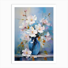 Flowers In A Blue Vase 3 Art Print