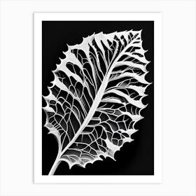 Poplar Leaf Linocut 2 Art Print