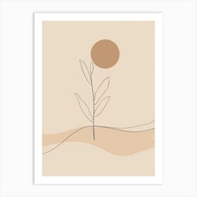 Bangkok Botanical Garden Boho Line Art Art Print