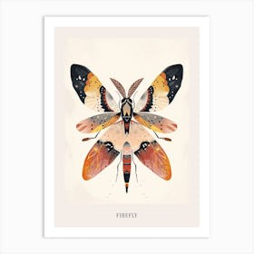Colourful Insect Illustration Firefly 16 Poster Art Print
