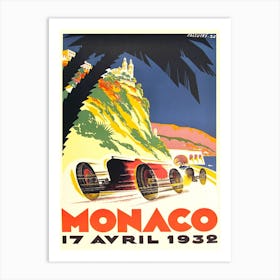 1932 Monaco Grand Prix Race Art Print