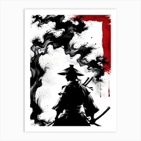 Traditional Japanese Art Style Samurai Warrior 1 Art Print