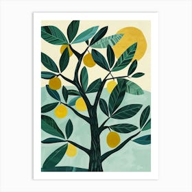 Banyan Tree Flat Illustration 4 Art Print