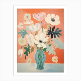 A Vase With Anemone, Flower Bouquet 3 Art Print