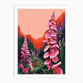 Boho Wildflower Painting Foxglove 2 Art Print