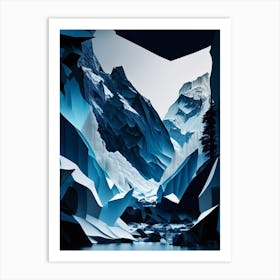 Jostedalsbreen National Park Norway Cut Out Paper 2 Art Print