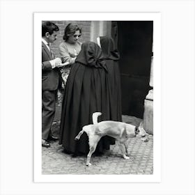 Dog Peeing On Nun Art Print