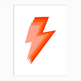 Orange Lightning Bolts Art Print