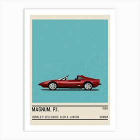 Magnum Pi Tv Series Car Art Print