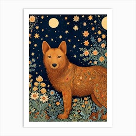 Wolf In The Moonlight Art Print