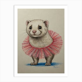 Ferret In A Tutu 4 Art Print