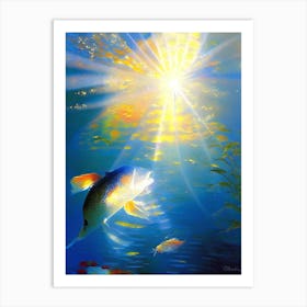 Hikari Moyo Koi Fish Monet Style Classic Painting Art Print