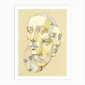 Cubist Faces Art Print