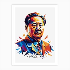 Mao Zedong 02 Portrait WPAP Pop Art Art Print