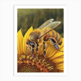Africanized Honey Bee Storybook Illustration 19 Art Print