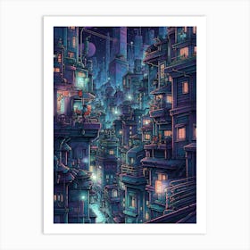 City At Night 24 Art Print