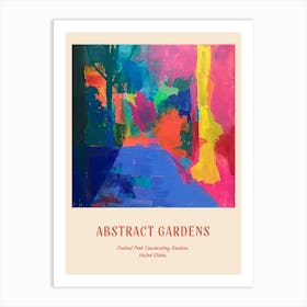 Colourful Gardens Central Park Conservatory Gardens Usa 4 Red Poster Art Print