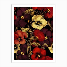 Viola William Morris Style Winter Florals Art Print