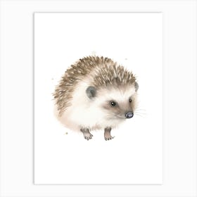 Baby Hedehog Watercolour Nursery 4 Art Print