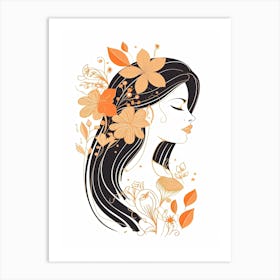 Bloom Body Woman Neutral Colours Boho Style 1 Art Print