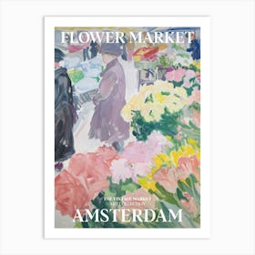 Vintage Flower Market Painting Amsterdam Art Print