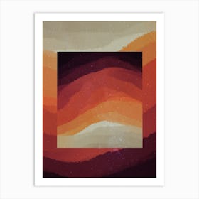 Minimal art abstract warm sky watercolor painting Art Print