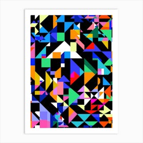 Temple Geometric - Black Art Print