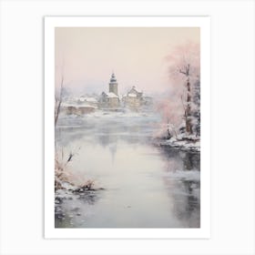 Dreamy Winter Painting Lucerne Switzerland 2 Art Print