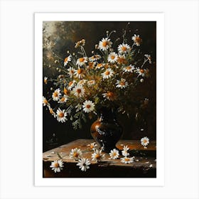 Baroque Floral Still Life Oxeye Daisy 1 Art Print