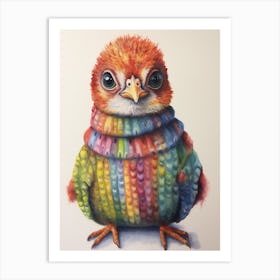 Baby Animal Wearing Sweater Bird 4 Art Print
