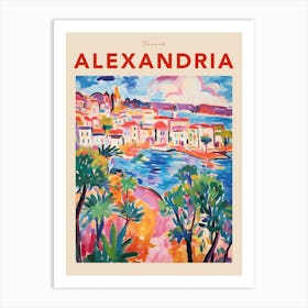 Alexandria Egypt 3 Fauvist Travel Poster Art Print