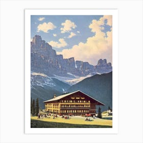 Alta Badia, Italy Ski Resort Vintage Landscape 3 Skiing Poster Art Print