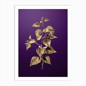 Gold Botanical Black Birch on Royal Purple n.3080 Art Print