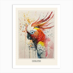 Cockatoo Colourful Watercolour 3 Poster Art Print