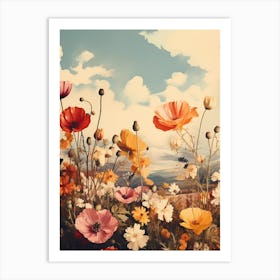 Flower Field with Poppies Art Print