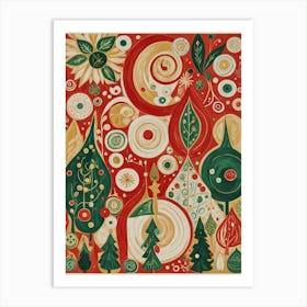 Christmas Joy In Abstract Art Print