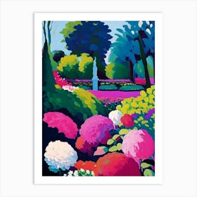 Parks And Public Gardens With Peonies Colourful Painting Art Print